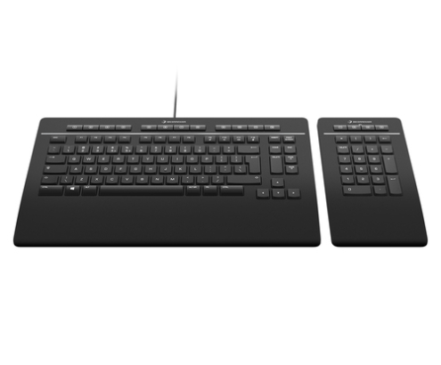 3Dconnexion Keyboard Pro with Numpad teclado Oficina USB + RF Wireless + Bluetooth QWERTY Internacional de EE.UU. Negro