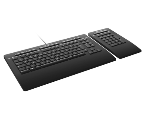 3Dconnexion Keyboard Pro with Numpad teclado Oficina USB + RF Wireless + Bluetooth QWERTY Internacional de EE.UU. Negro