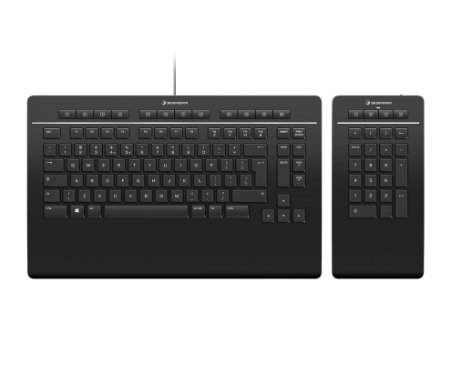 3Dconnexion Keyboard Pro with Numpad teclado Oficina USB + RF Wireless + Bluetooth QWERTZ Alemán Negro