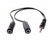 3GO CA102 Cable de audio stereo 3.5mm macho a 2 x 3.5mm hembra 1.5m ne...