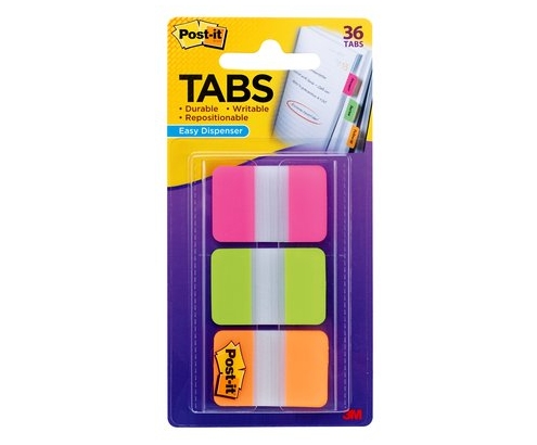 3M 686-PGO lengüeta de índice Separador en blanco con pestaña Verde, Naranja, Rosa