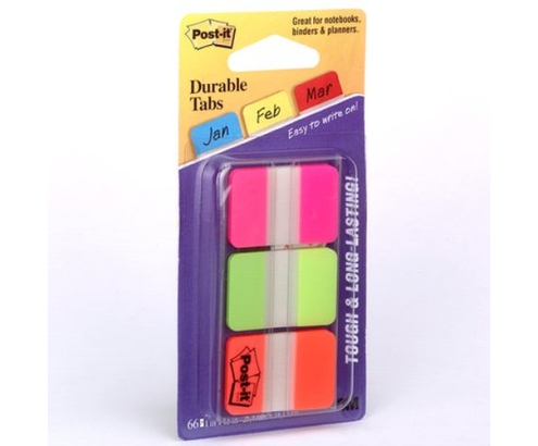 3M 686-PGO lengüeta de índice Separador en blanco con pestaña Verde, Naranja, Rosa