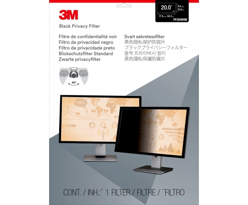 3M Filtro de privacidad de para monitor de escritorio con pantalla panorámica de 20