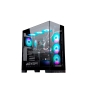ABYSM Danube Sava H500 Black Escritorio Negro, Transparente
