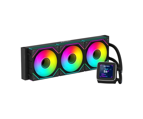 ABYSM Oceanic LCD 360 ARGB Procesador Sistema de refrigeración líquida todo en uno 12 cm Negro 1 pieza(s)