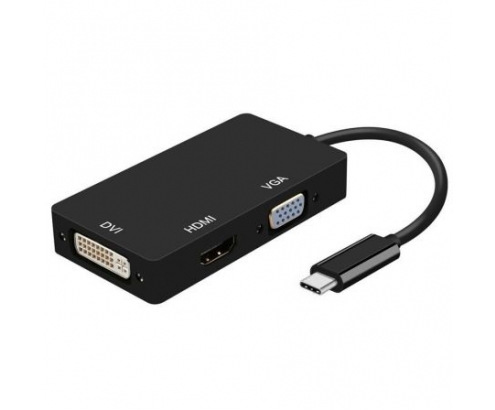 ADAPTADOR AISENS USB 3.1 TIPO-C MACHO A SVGA DVI HDMI 4K HEMBRA 15CM NEGRO A109-0343