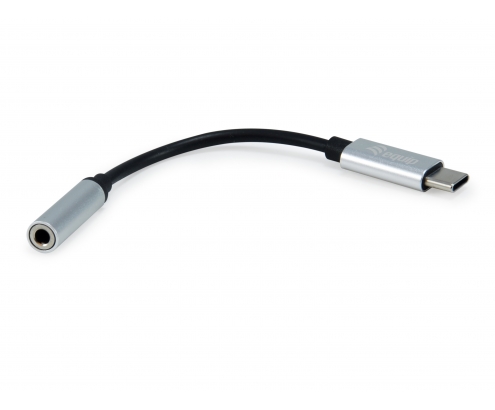 Adaptador cable equip gender changer usb tipo-c a 3.5 mm negro plata 133474