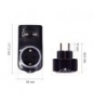 Adaptador de pared welly enjoy toma schuko 16a con luz nocturna 2puertos usb indicador led soporte telefono negro WY13031