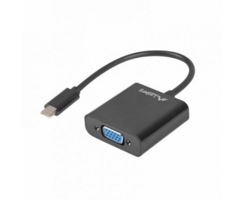 ADAPTADOR LANBERG USB TIPO-C MACHO A VGA HEMBRA 15CM NEGRO AD-UC-VG-01