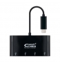 ADAPTADOR NANOCABLE USB TIPO-C A 4XUSB 3.0 HEMBRA 25CM NEGRO 10.16.4401-BK