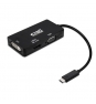 ADAPTADOR NANOCABLE USB TIPO-C MACHO A VGA DVI HDMI 4K HEMBRA 10CM NEGRO 10.16.4301-BK