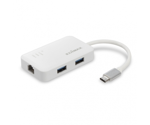 ADAPTADOR USB C M A 3 USB A H + ETHERNET RJ45 H EDIMAX BLANCO EU-4308