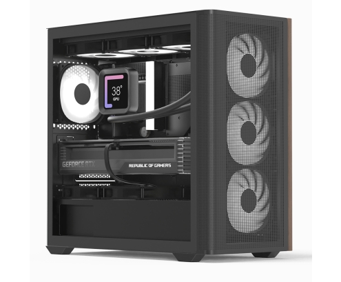 Aerocool D301A Mini Tower Negro, Madera