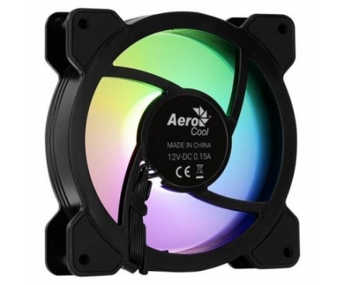 Aerocool MIRAGE12 ARGB Ventilador 12cm 1300rpm infinity mirror incluye cable adaptador 6-pin requiere placa base addressable
