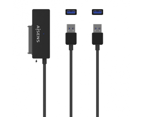 AISENS Adaptador ASE-35C02B SATA a USB-C USB 3.0/USB3.1 GEN1 para Discos Duros 2.5â€³â€ y 3.5â€³â€ con Alimentador, Negro