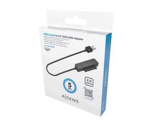 AISENS Adaptador SATA a USB-A USB3.0/USB3.1 Gen1 para Discos Duros 2.5â€³, Negro