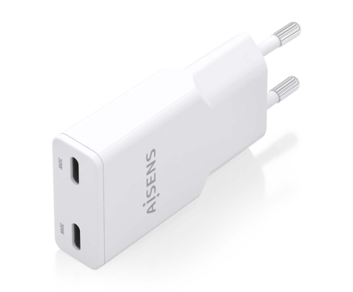AISENS ASCH-30W2P048-W cargador de dispositivo móvil Cámara digital, MP3, MP4, Teléfono móvil, Navegante, Portátil, Consola de juegos portátil, 