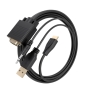 AISENS Cable Conversor HDMI a SVGA+Audio, HDMI A/M-SVGA/M+Jack 3.5/M+USB-A/M, Negro, 1.0m