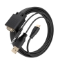 AISENS Cable Conversor HDMI a SVGA+Audio, HDMI A/M-SVGA/M+Jack 3.5/M+USB-A/M, Negro, 2.0m