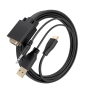 AISENS Cable Conversor SVGA+Audio a HDMI, SVGA/M+Jack 3.5/M+USB-A/M-HDMI A/M, Negro, 1.5m
