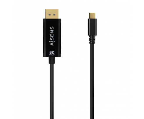 AISENS Cable Conversor USB-C a Displayport 8K@60Hz, USB-C/M-DP/M, Negro, 0.8M