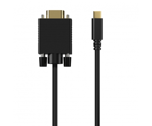 AISENS Cable Conversor USB-C a VGA, USB-C/M-HDB15/M, Negro, 1.8M