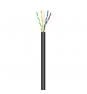 AISENS Cable de Red Exterior Impermeable RJ45 Cat.6 UTP RÍ­gido CCA AWG23, Negro, 100M