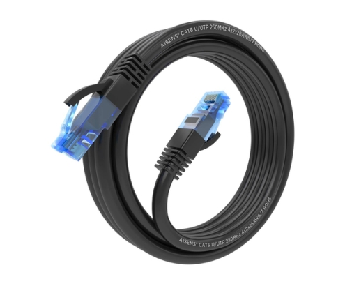 AISENS Cable De Red Latiguillo RJ45 Cat.6 UTP AWG26 CCA, Negro, 2.0 m