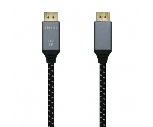 Aisens Cable Displayport V1.4 8k 60hz macho a macho 0.5m gris negro