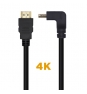 AISENS Cable HDMI V2.0 Acodado Premium Alta Velocidad / HEC 4K@60Hz 18Gbps 2 m Negro 