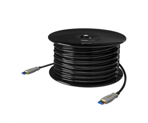 AISENS Cable HDMI V2.0 AOC Premium Alta Velocidad / HEC 4k@60Hz 4:4:4 18Gbps, A/M-A/M, Negro, 125m