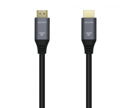 AISENS Cable HDMI V2.1 Ultra Alta Velocidad / HEC 8k@60Hz 48Gbps, A/M-A/M, 2 m Gris/Negro