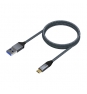 AISENS Cable USB 3.1 Gen2 Aluminio 10Gbps 3A, Tipo USB-C/M-A/M, Gris, 0.5M