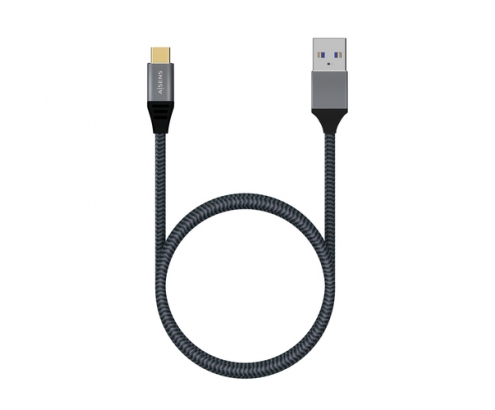 AISENS Cable USB 3.1 Gen2 Aluminio 10Gbps 3A, Tipo USB-C/M-A/M, Gris, 0.5M