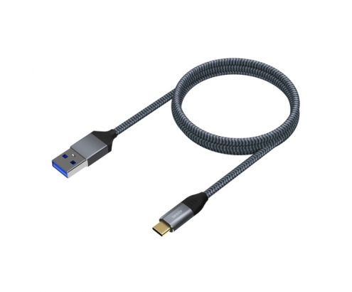 AISENS Cable USB 3.1 Gen2 Aluminio 10Gbps 3A, Tipo USB-C/M-A/M, Gris, 1.0M