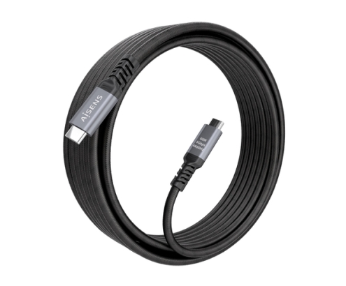 AISENS Cable USB 3.2 Gen1 Aluminio 5Gbps 4K@60Hz 3A 60W E-Mark, Tipo USB-C/M-USB-C/M, Negro, 10M