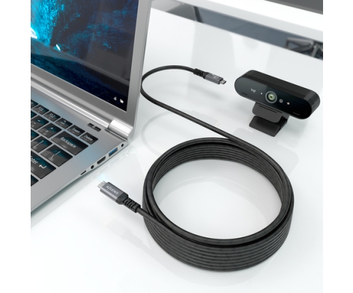 AISENS Cable USB 3.2 Gen1 Aluminio 5Gbps 4K@60Hz 3A 60W E-Mark, Tipo USB-C/M-USB-C/M, Negro, 10M