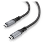 AISENS Cable USB 3.2 Gen1 Aluminio 5Gbps 4K@60Hz 3A 60W E-Mark, Tipo USB-C/M-USB-C/M, Negro, 7.0M