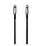 AISENS Cable USB 3.2 Gen2 Aluminio 10Gbps 8K@30Hz 5A 100W E-Mark, Tipo USB-C/M-USB-C/M, Negro, 5.0m