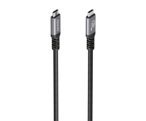 AISENS Cable USB 3.2 Gen2 Aluminio 10Gbps 8K@30Hz 5A 100W E-Mark, Tipo USB-C/M-USB-C/M, Negro, 5.0m