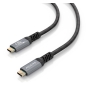 AISENS Cable USB 3.2 Gen2x2 Aluminio 20Gbps 8K@30Hz 5A 100W E-Mark, Tipo USB-C/M-USB-C/M, Negro, 3.0m