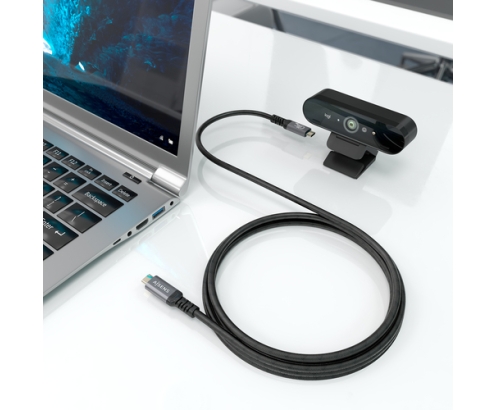 AISENS Cable USB 3.2 Gen2x2 Aluminio 20Gbps 8K@30Hz 5A 100W E-Mark, Tipo USB-C/M-USB-C/M, Negro, 3.0m