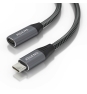 AISENS Cable USB 3.2 Gen2x2 Aluminio 20Gbps 8K@30Hz 5A 100W, Tipo USB-C/M-USB-C/H, Gris, 0.5 m