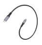 AISENS Cable USB4 Gen3x2 Aluminio 40Gbps 8K@60Hz 5A 48V 240W E-Mark, Tipo USB-C/M-USB-C/M, Negro, 0.5M
