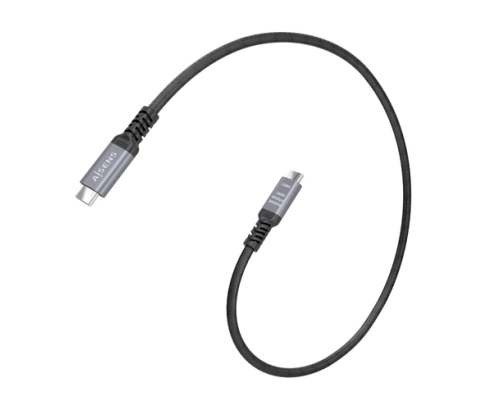 AISENS Cable USB4 Gen3x2 Aluminio 40Gbps 8K@60Hz 5A 48V 240W E-Mark, Tipo USB-C/M-USB-C/M, Negro, 0.5M
