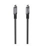 AISENS Cable USB4 Gen3x2 Aluminio 40Gbps 8K@60Hz 5A 48V 240W E-Mark, Tipo USB-C/M-USB-C/M, Negro, 1.0m