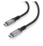 AISENS Cable USB4 Gen3x2 Aluminio 40Gbps 8K@60Hz 5A 48V 240W E-Mark, Tipo USB-C/M-USB-C/M, Negro, 1.0m