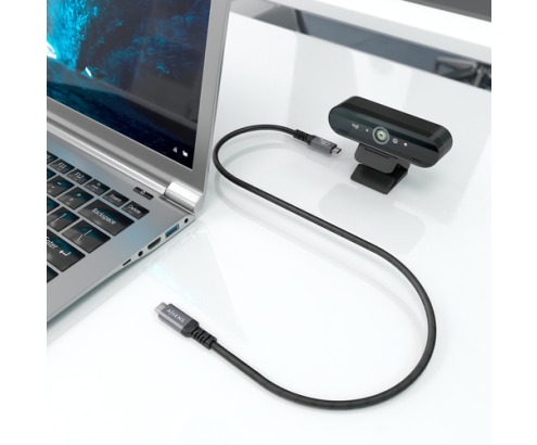 AISENS Cable USB4 Gen3x2 Aluminio 40Gbps 8K@60Hz 5A 48V 240W E-Mark, Tipo USB-C/M-USB-C/M, Negro, 1.0m