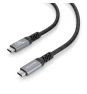 AISENS Cable USB4 Gen3x2 Aluminio 40Gbps 8K@60Hz 5A 48V 240W E-Mark, Tipo USB-C/M-USB-C/M, Negro, 1.5m