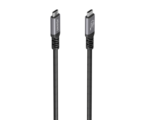 AISENS Cable USB4 Gen3x2 Aluminio 40Gbps 8K@60Hz 5A 48V 240W E-Mark, Tipo USB-C/M-USB-C/M, Negro, 1.5m